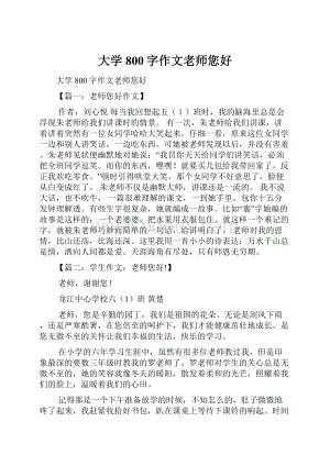 大学800字作文老师您好.docx