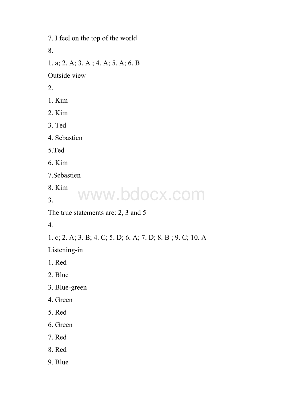 新标准大学英语视听说教程2Unit1Unit5习题答案说课讲解.docx_第3页