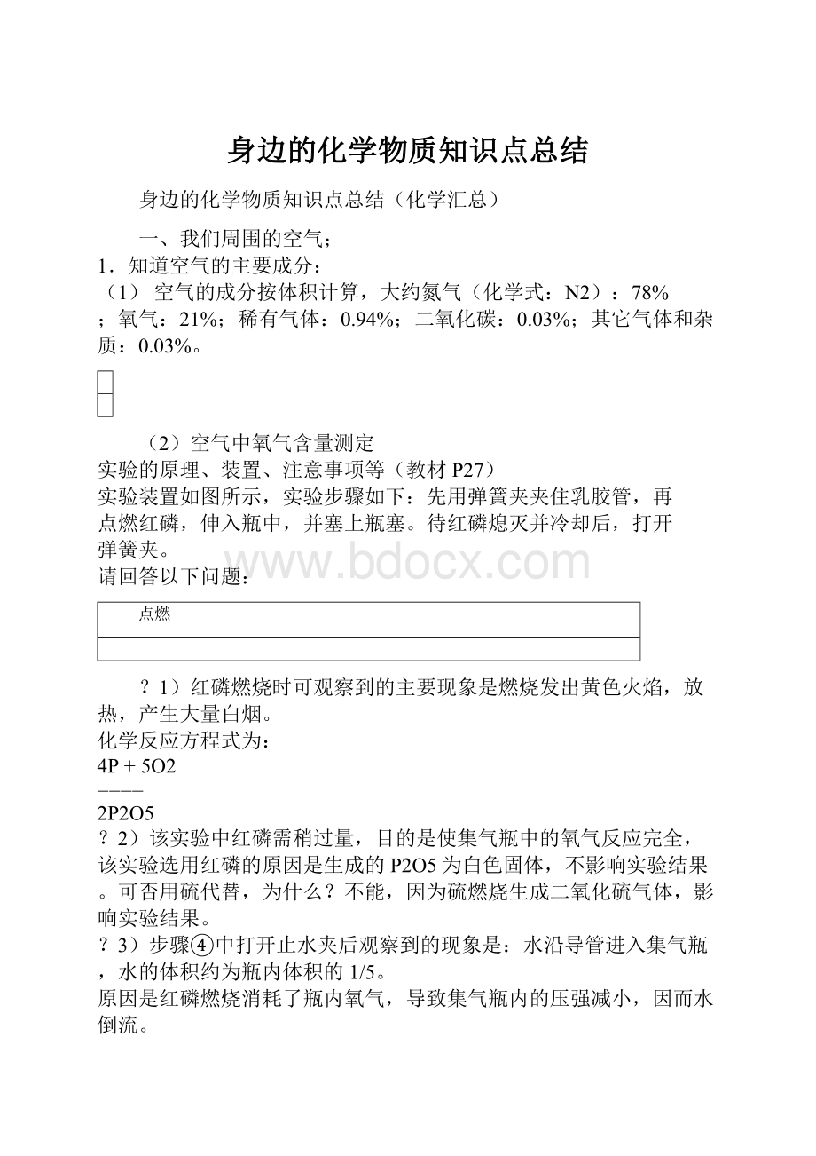 身边的化学物质知识点总结.docx_第1页