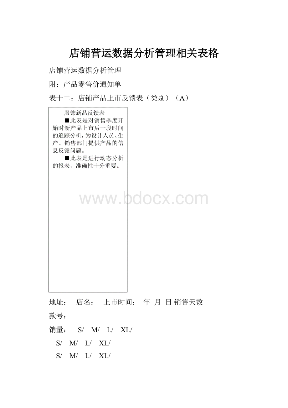 店铺营运数据分析管理相关表格.docx_第1页