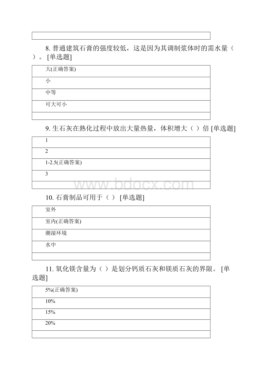 重庆市城市建设技工学校级升学班《建筑材料》阶段考核二.docx_第3页