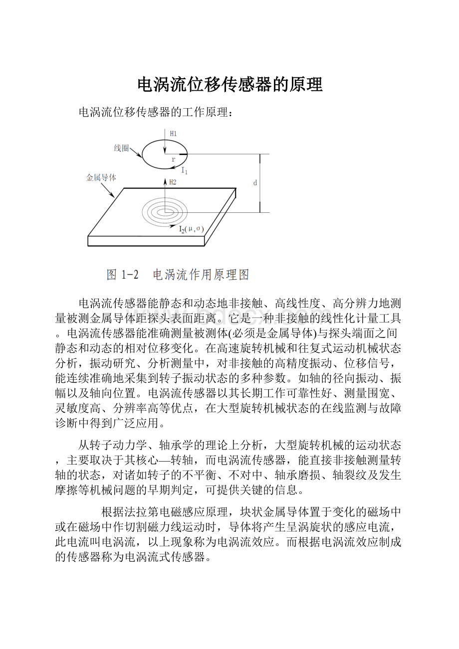 电涡流位移传感器的原理.docx