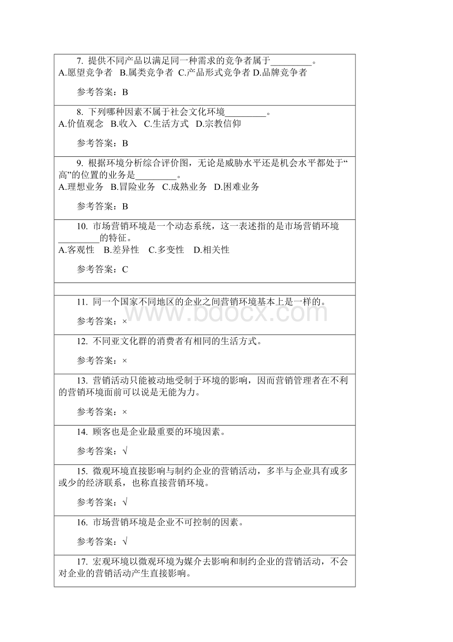 营销学原理随堂练习及答案.docx_第3页