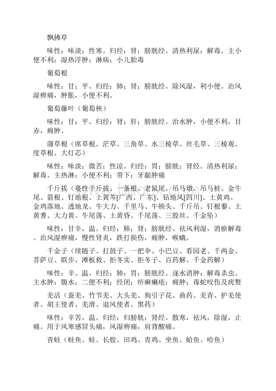 归入膀胱经的中药列表.docx_第3页