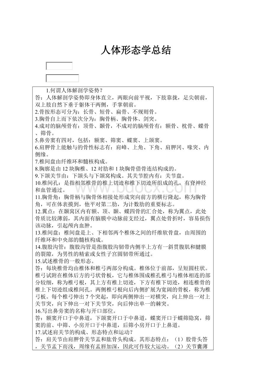 人体形态学总结.docx