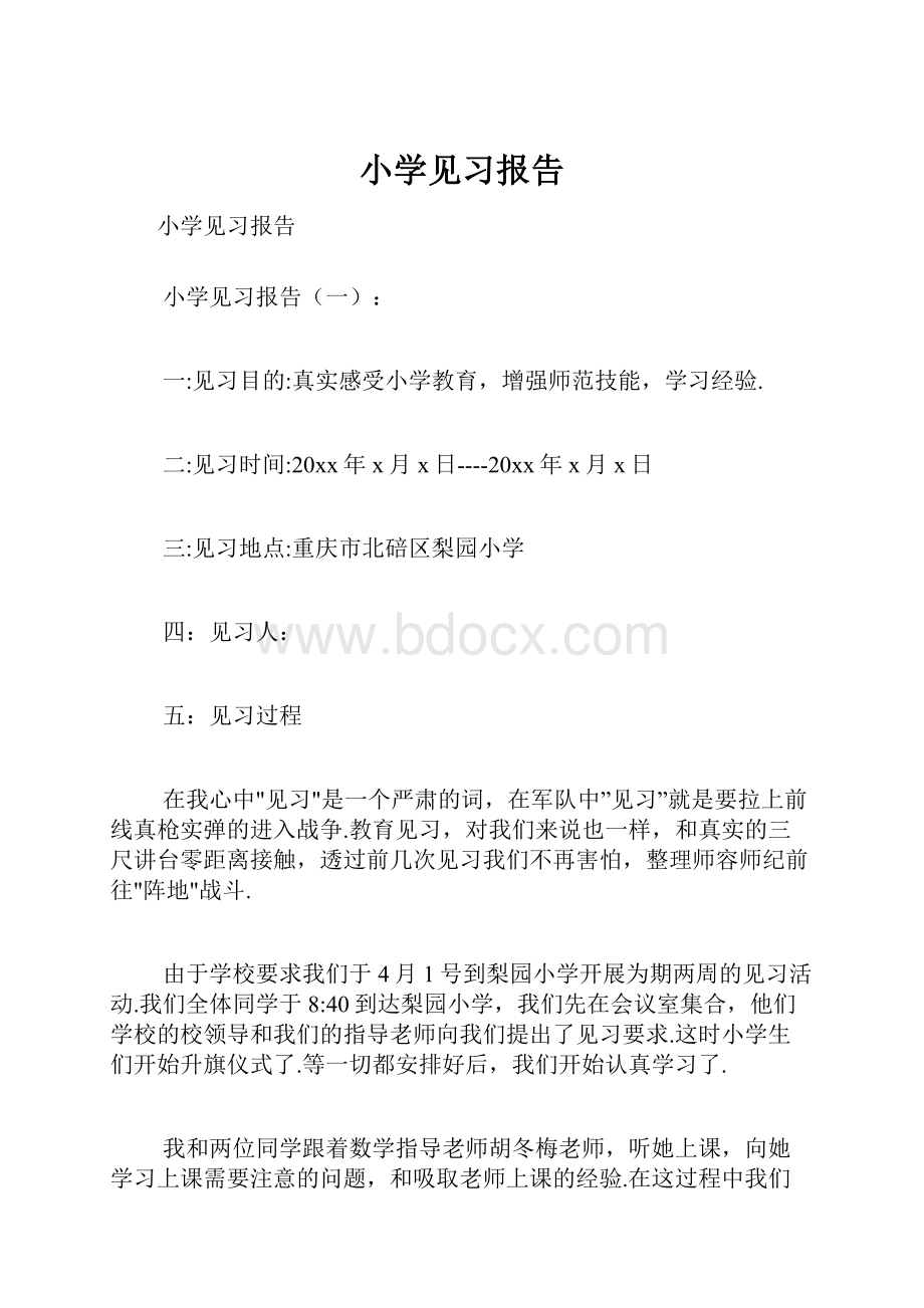 小学见习报告.docx