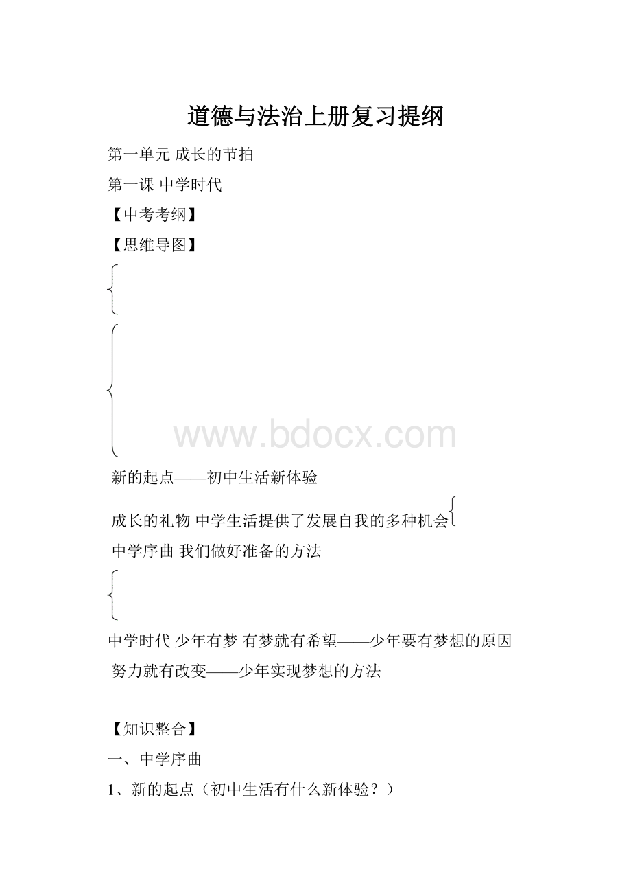 道德与法治上册复习提纲.docx