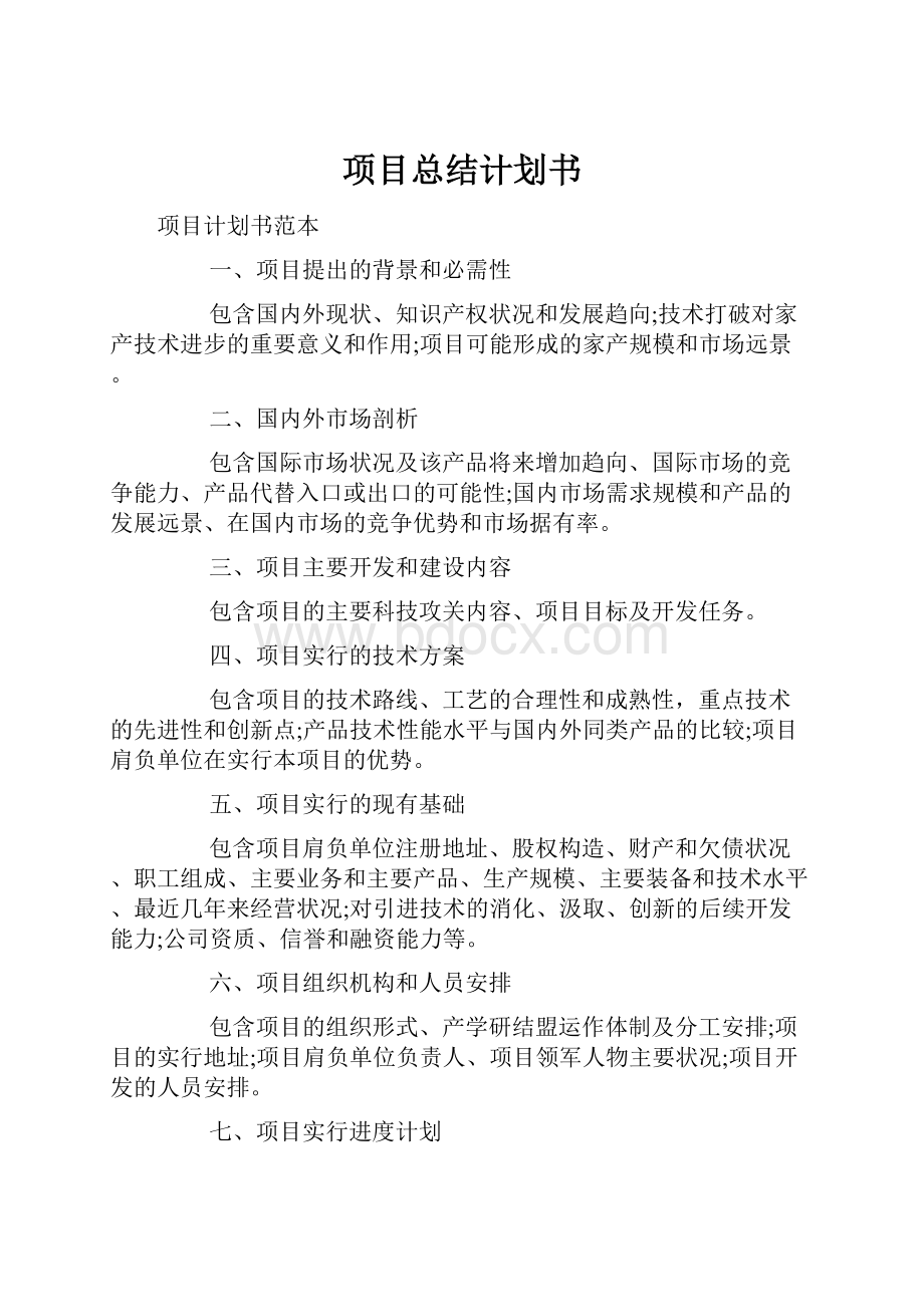 项目总结计划书.docx