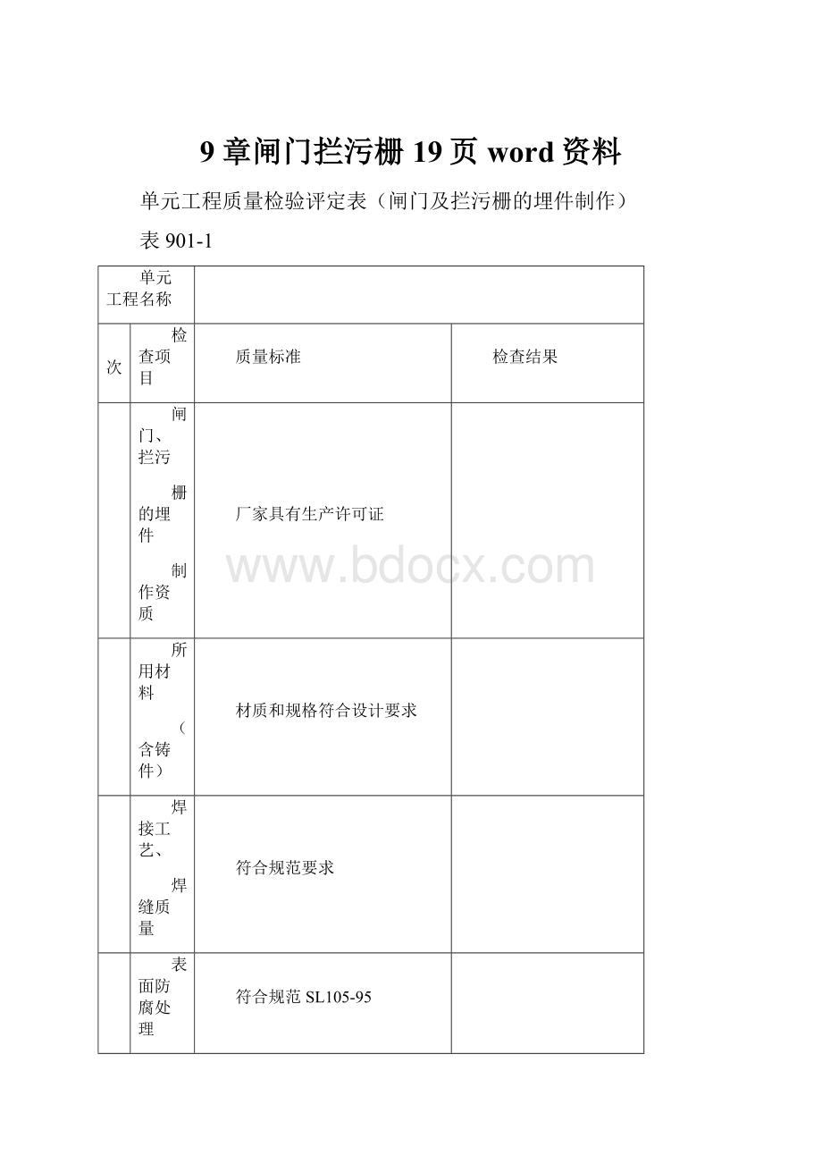 9章闸门拦污栅19页word资料.docx