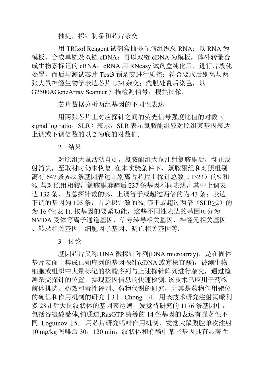 氯胺酮诱导大鼠丘脑基因表达谱的改变.docx_第3页