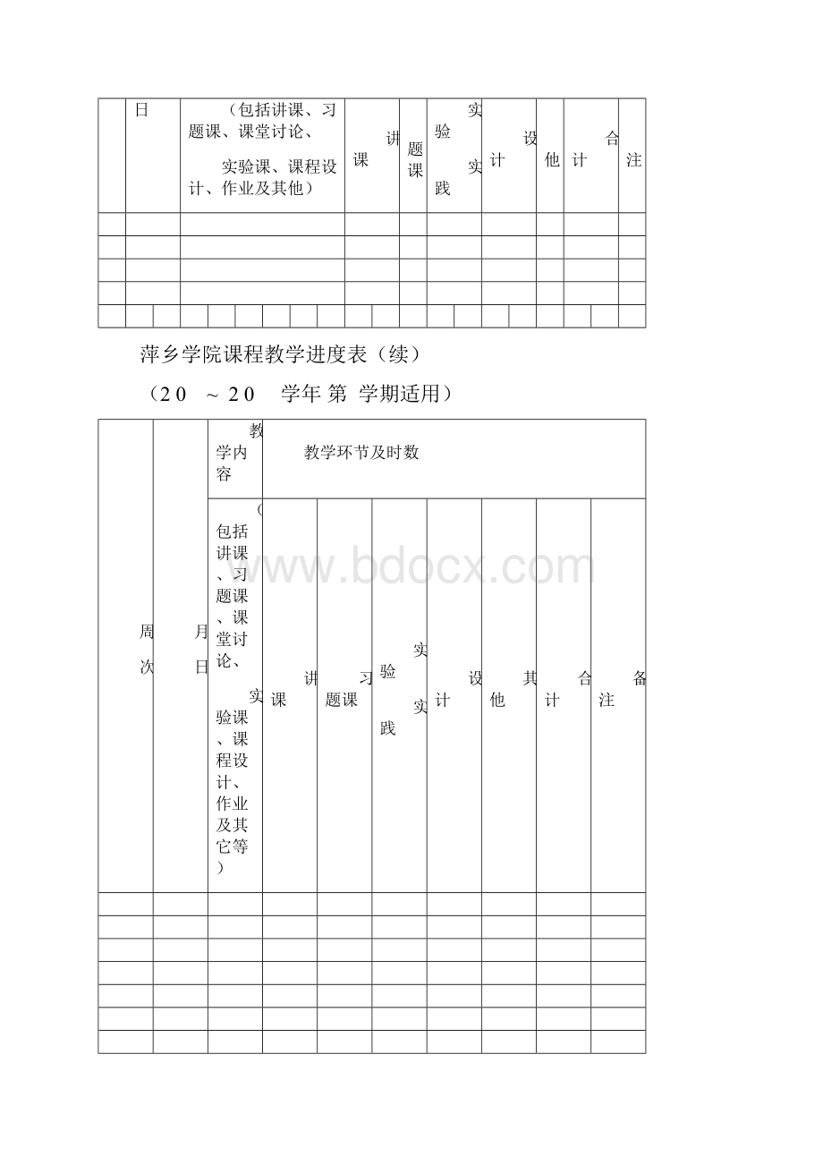 萍乡学院教案教学进度表教学大纲作业批改记录的标准格式.docx_第3页