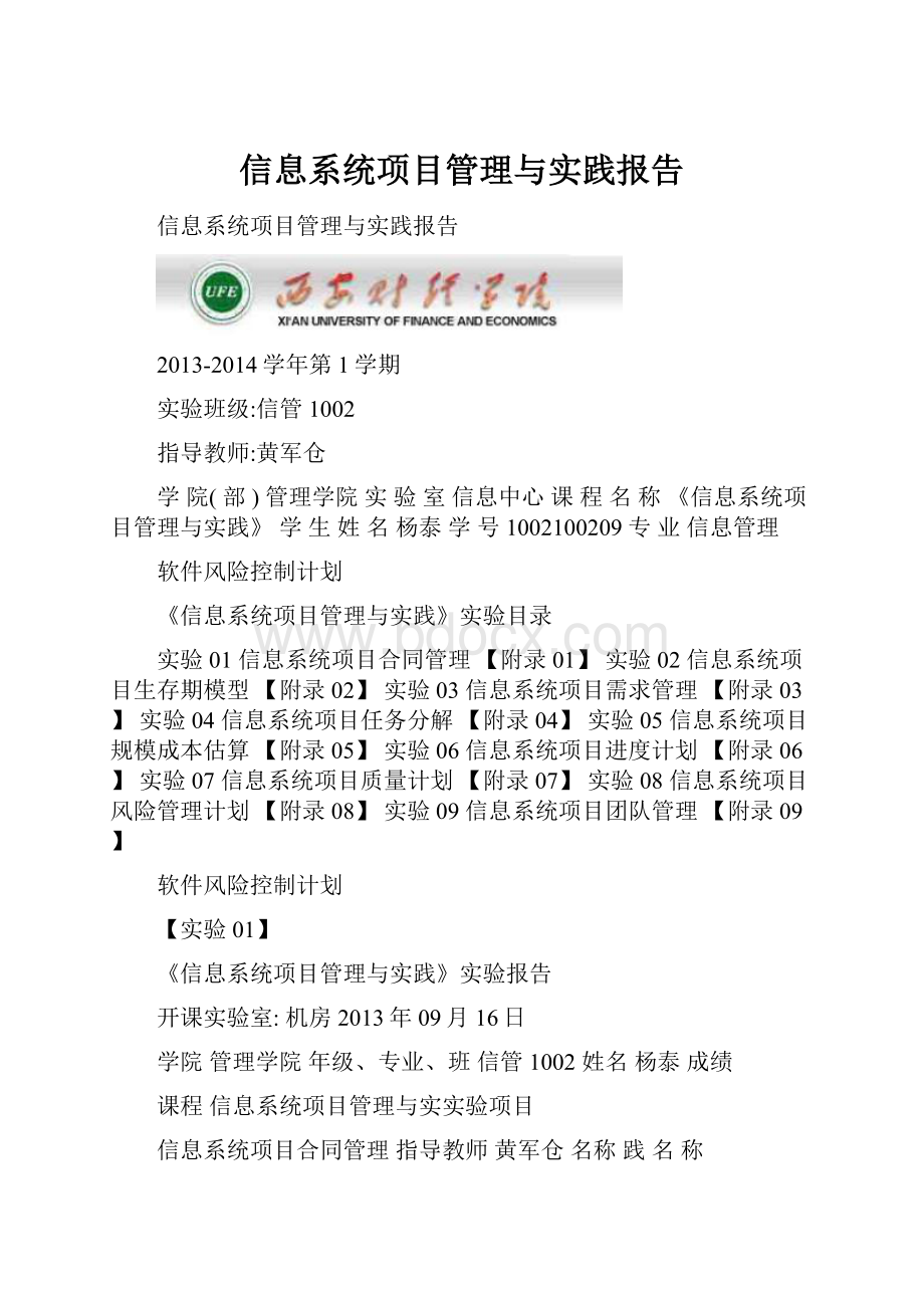 信息系统项目管理与实践报告.docx