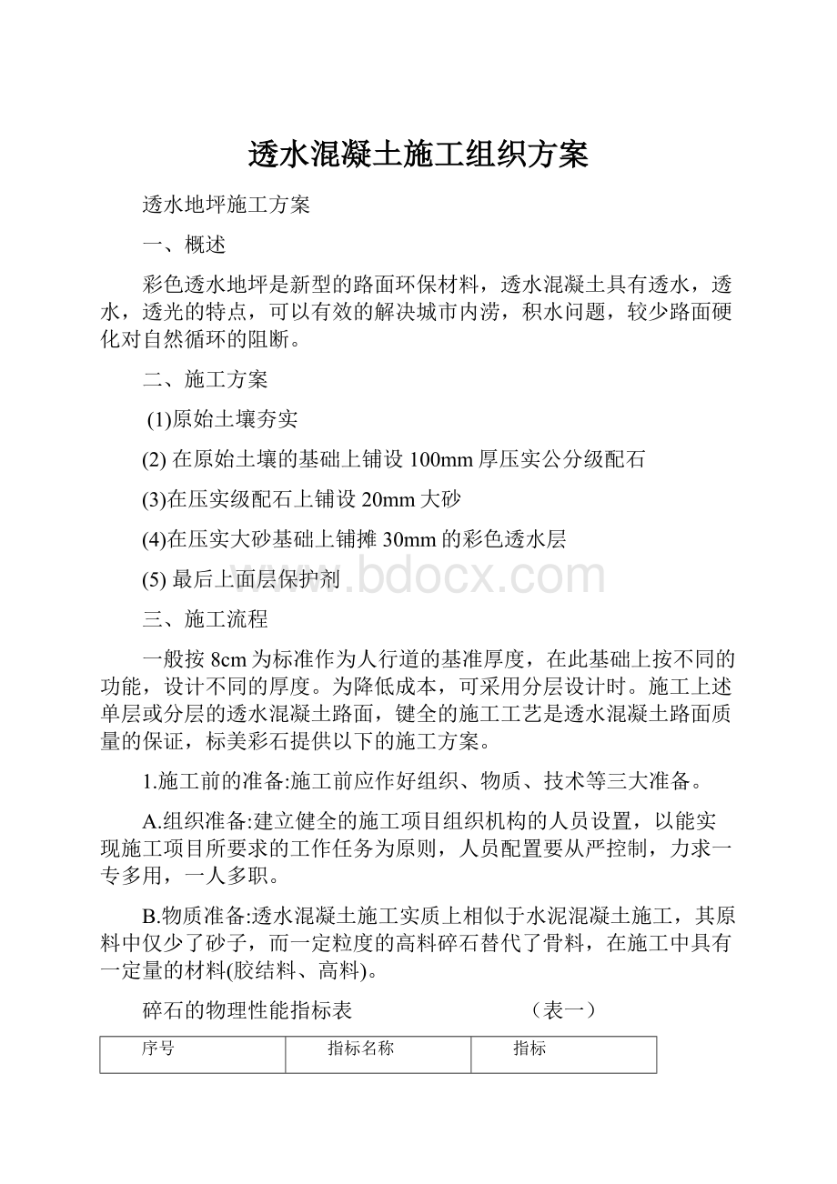 透水混凝土施工组织方案.docx