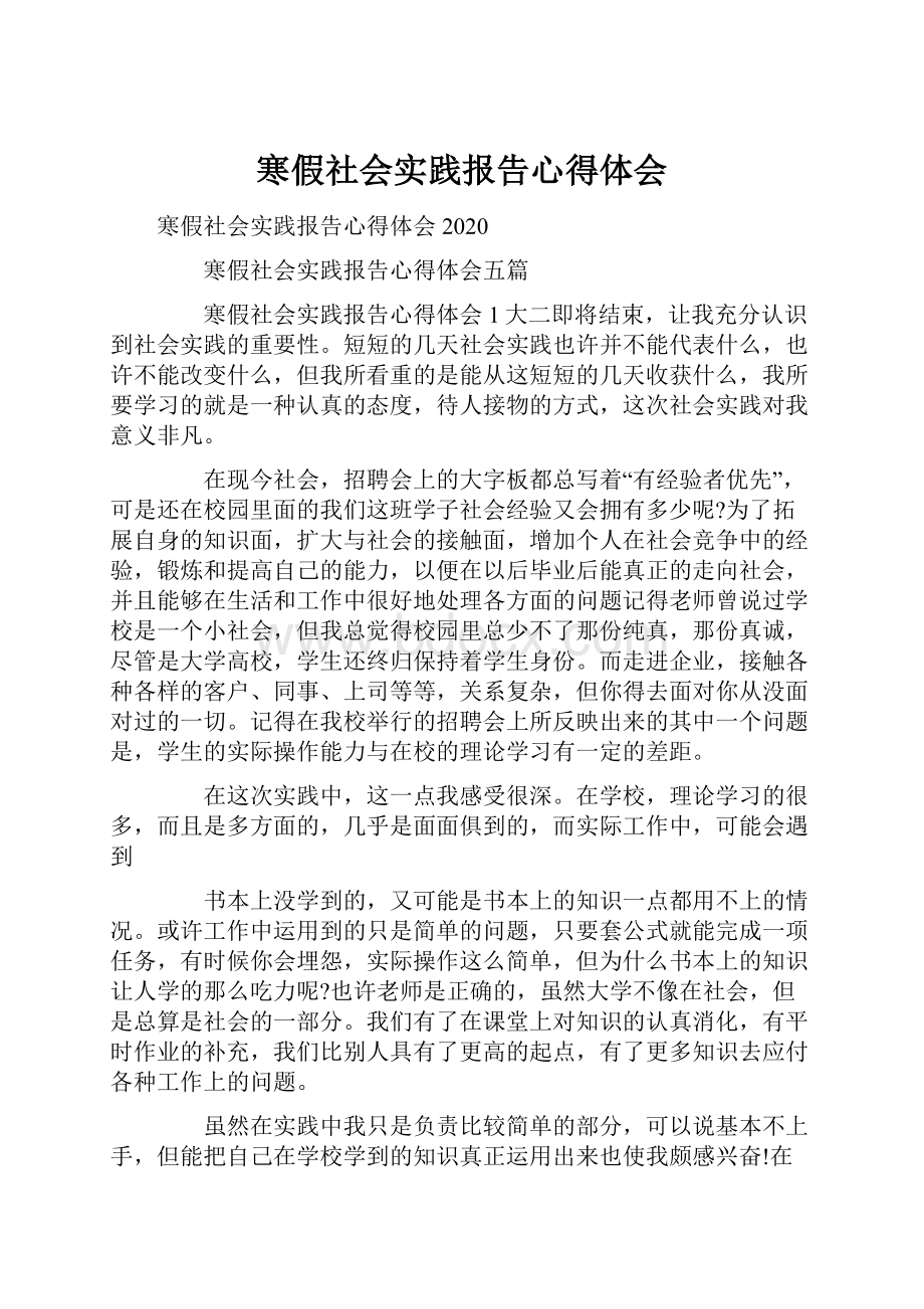 寒假社会实践报告心得体会.docx