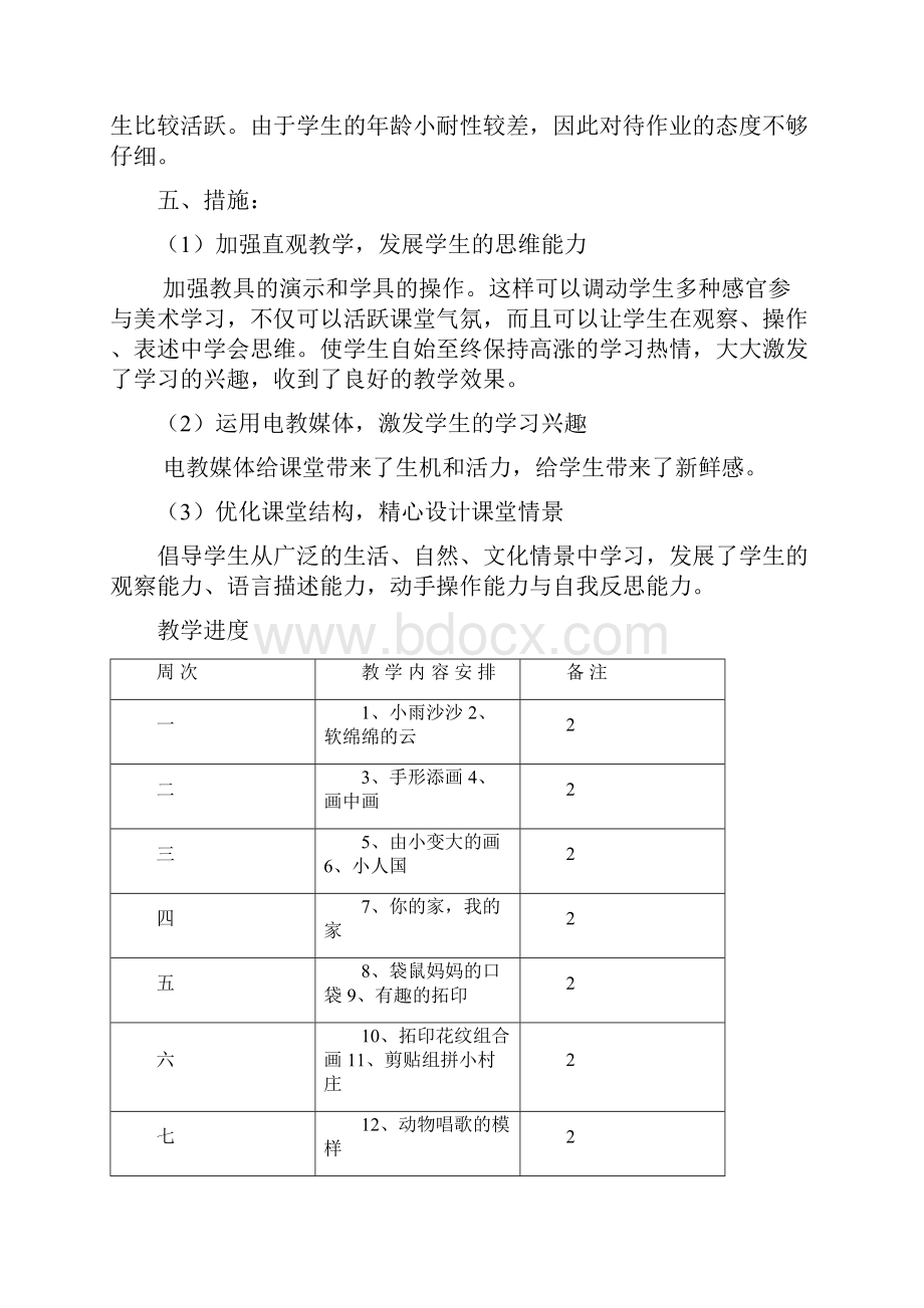 湖南美术出版社年小学一年级美术下册教案.docx_第2页