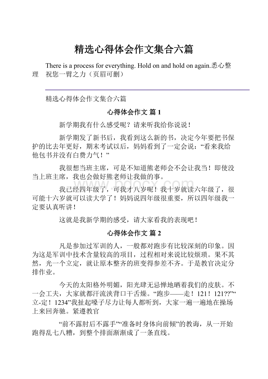 精选心得体会作文集合六篇.docx