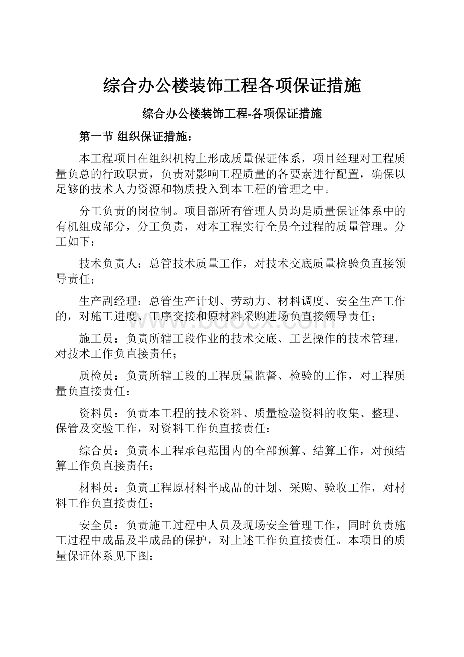 综合办公楼装饰工程各项保证措施.docx