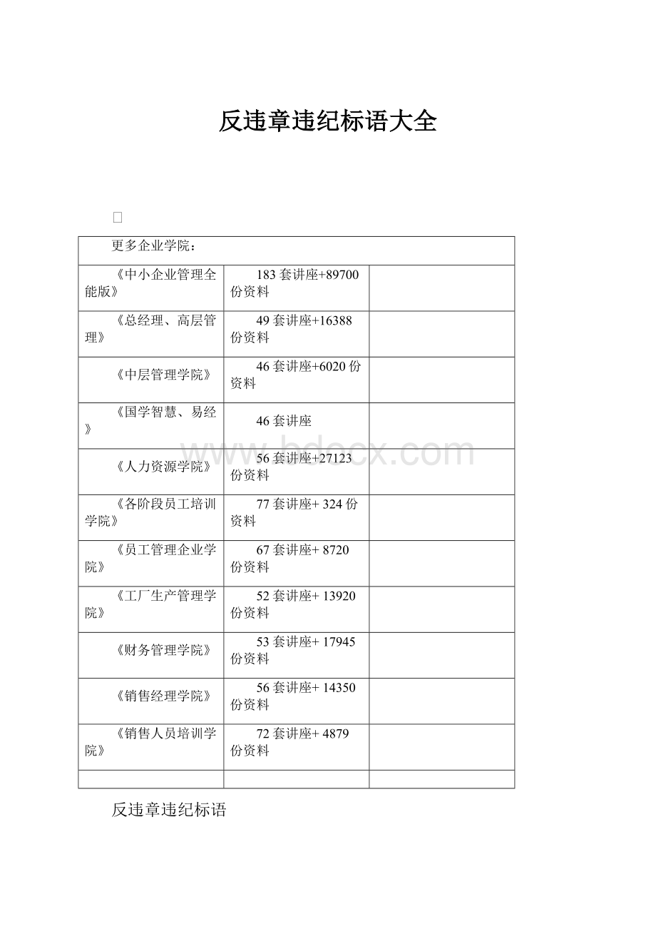 反违章违纪标语大全.docx