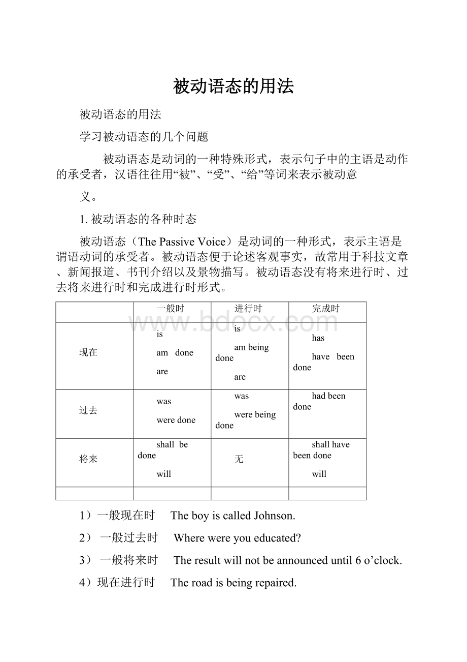 被动语态的用法.docx