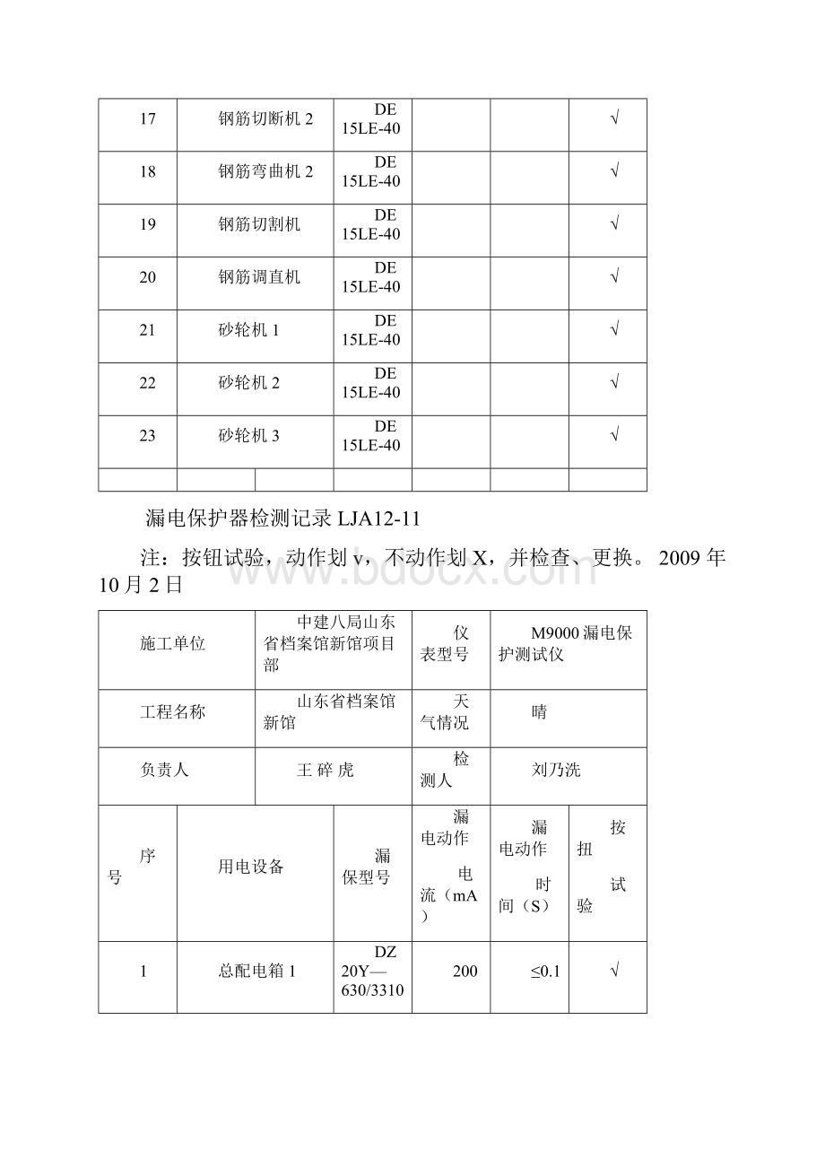 漏电保护器检测记录.docx_第3页