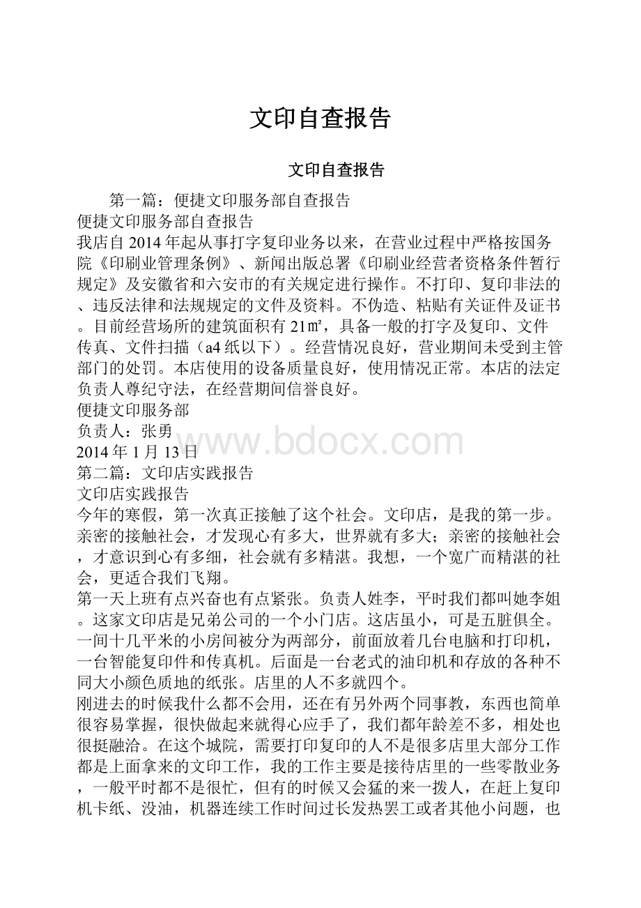 文印自查报告.docx