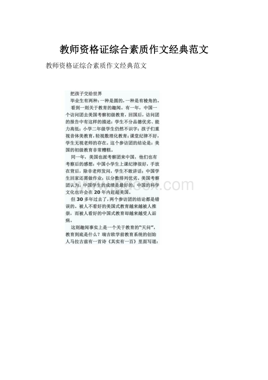 教师资格证综合素质作文经典范文.docx