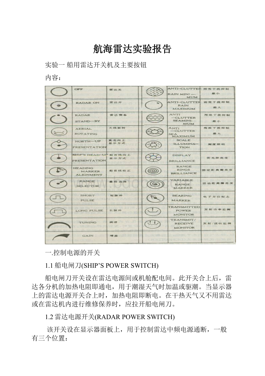 航海雷达实验报告.docx