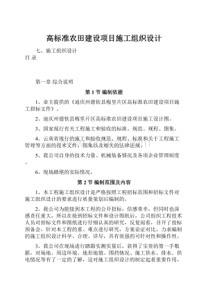 高标准农田建设项目施工组织设计.docx