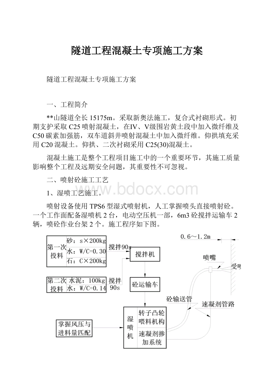 隧道工程混凝土专项施工方案.docx