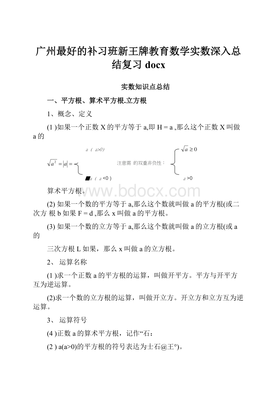 广州最好的补习班新王牌教育数学实数深入总结复习docx.docx