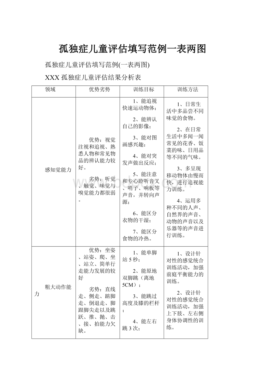 孤独症儿童评估填写范例一表两图.docx