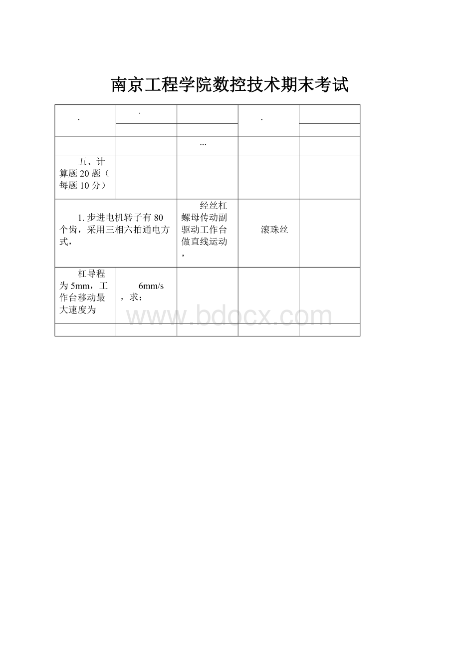 南京工程学院数控技术期末考试.docx