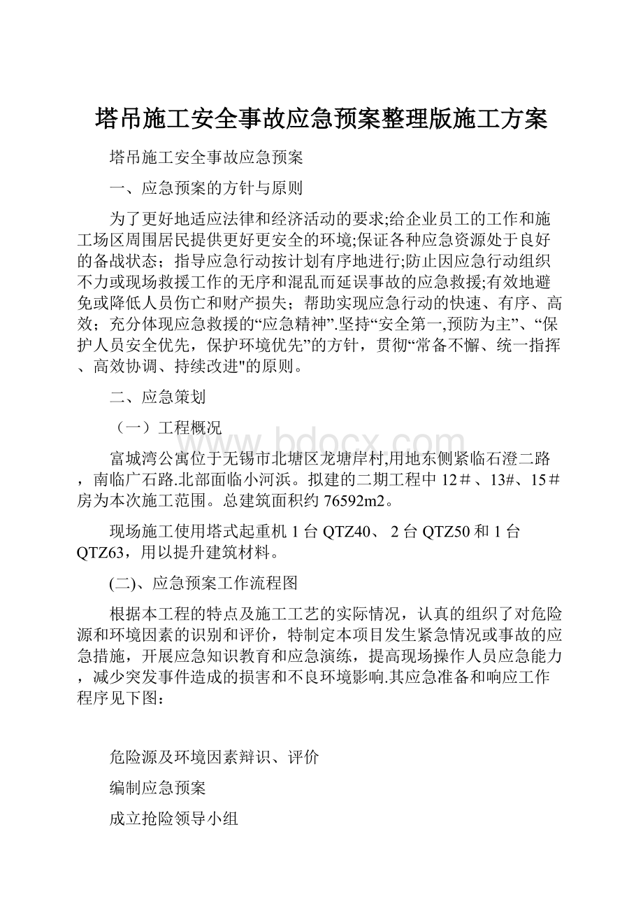 塔吊施工安全事故应急预案整理版施工方案.docx_第1页