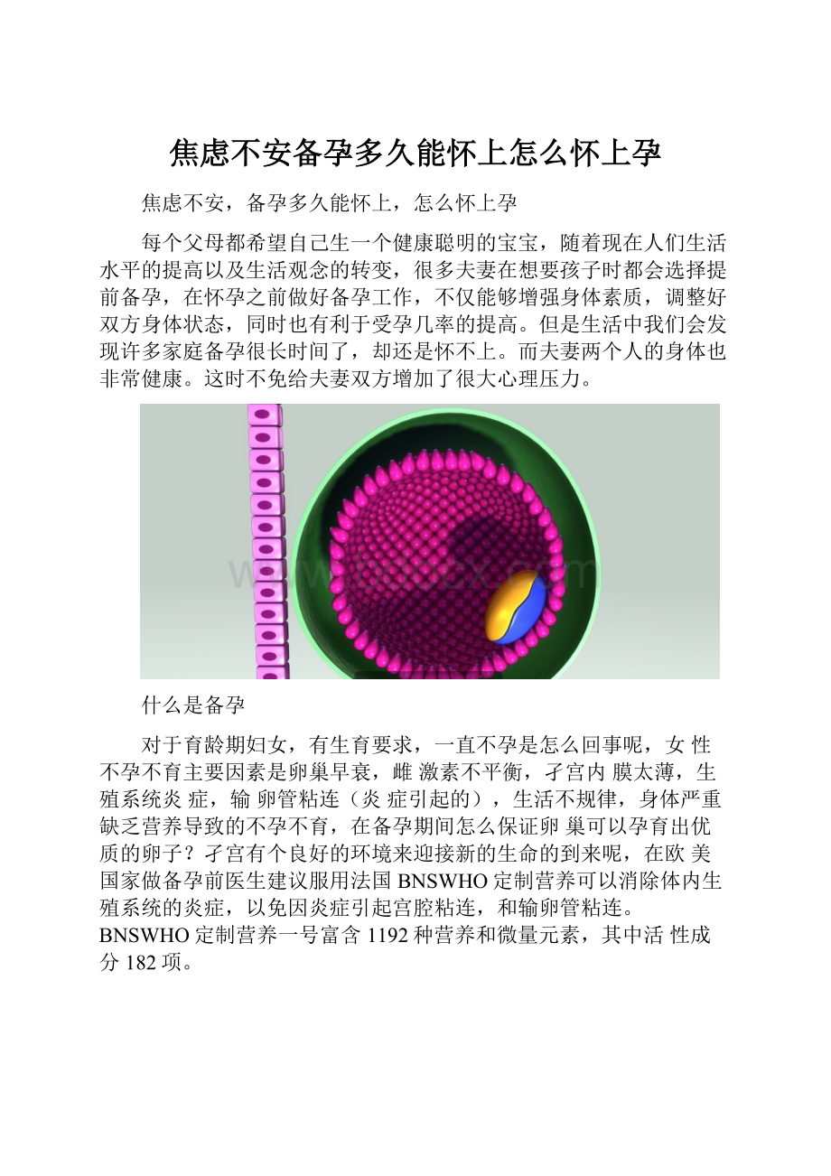 焦虑不安备孕多久能怀上怎么怀上孕.docx