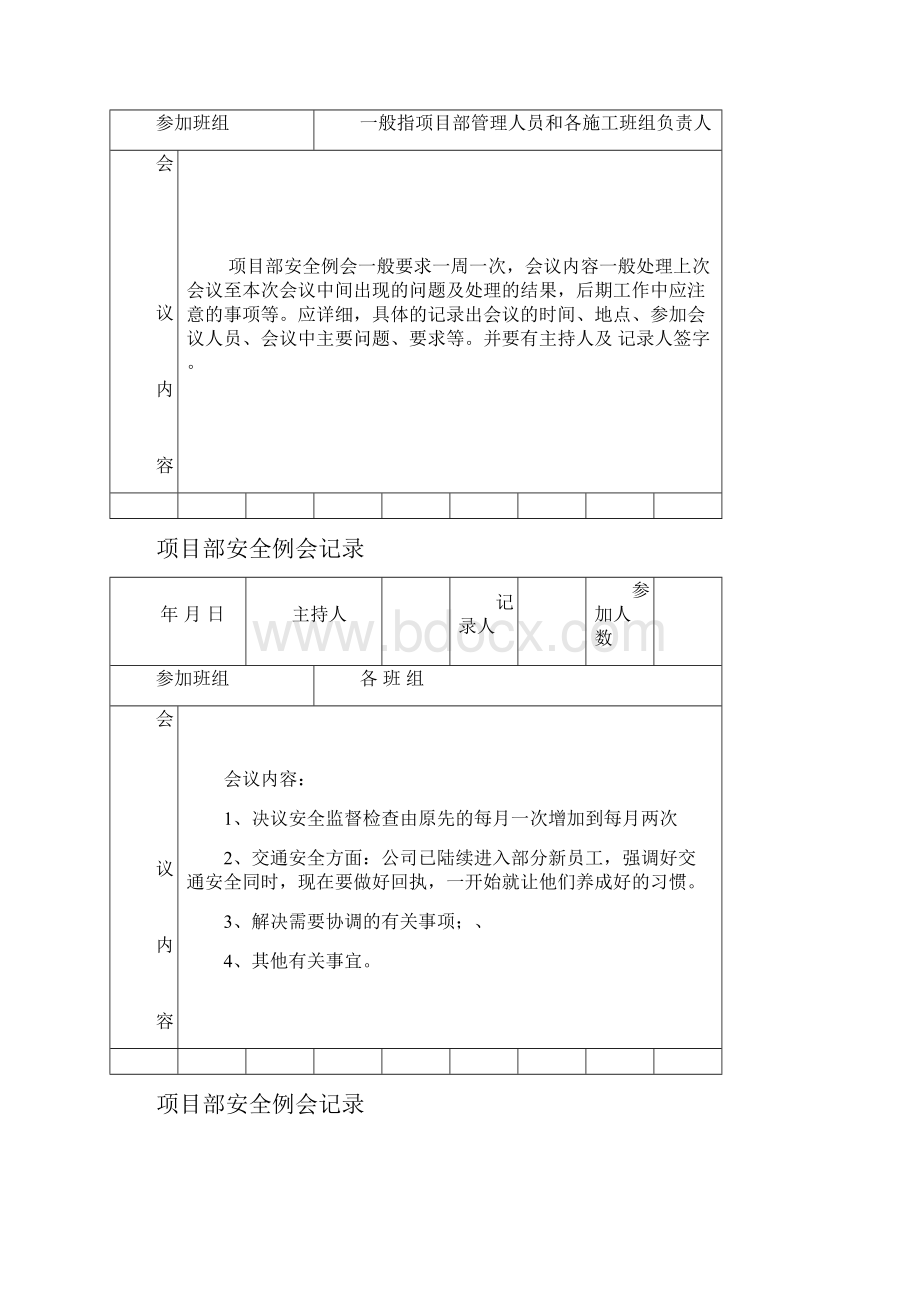 项目部安全例会记录.docx_第2页