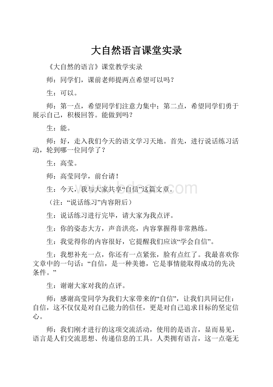 大自然语言课堂实录.docx