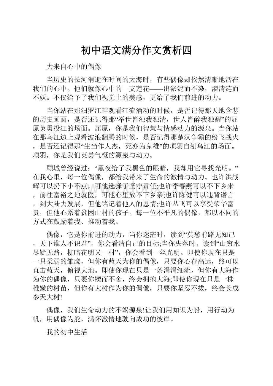 初中语文满分作文赏析四.docx_第1页