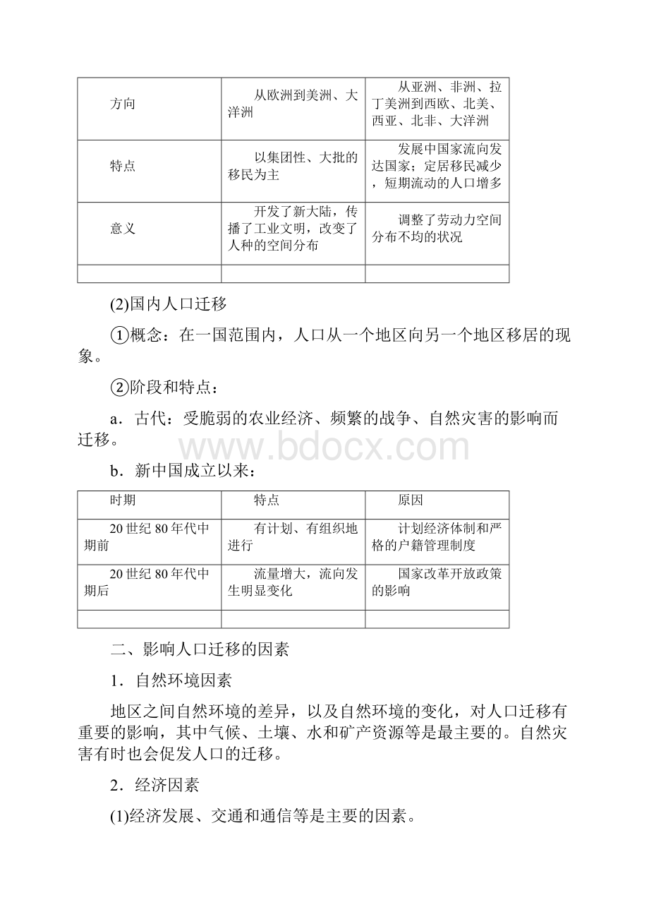 京津等课改地区版学年高中地理第1章人口的变化第二节人口的空间变化导学案新人教版必修2.docx_第2页