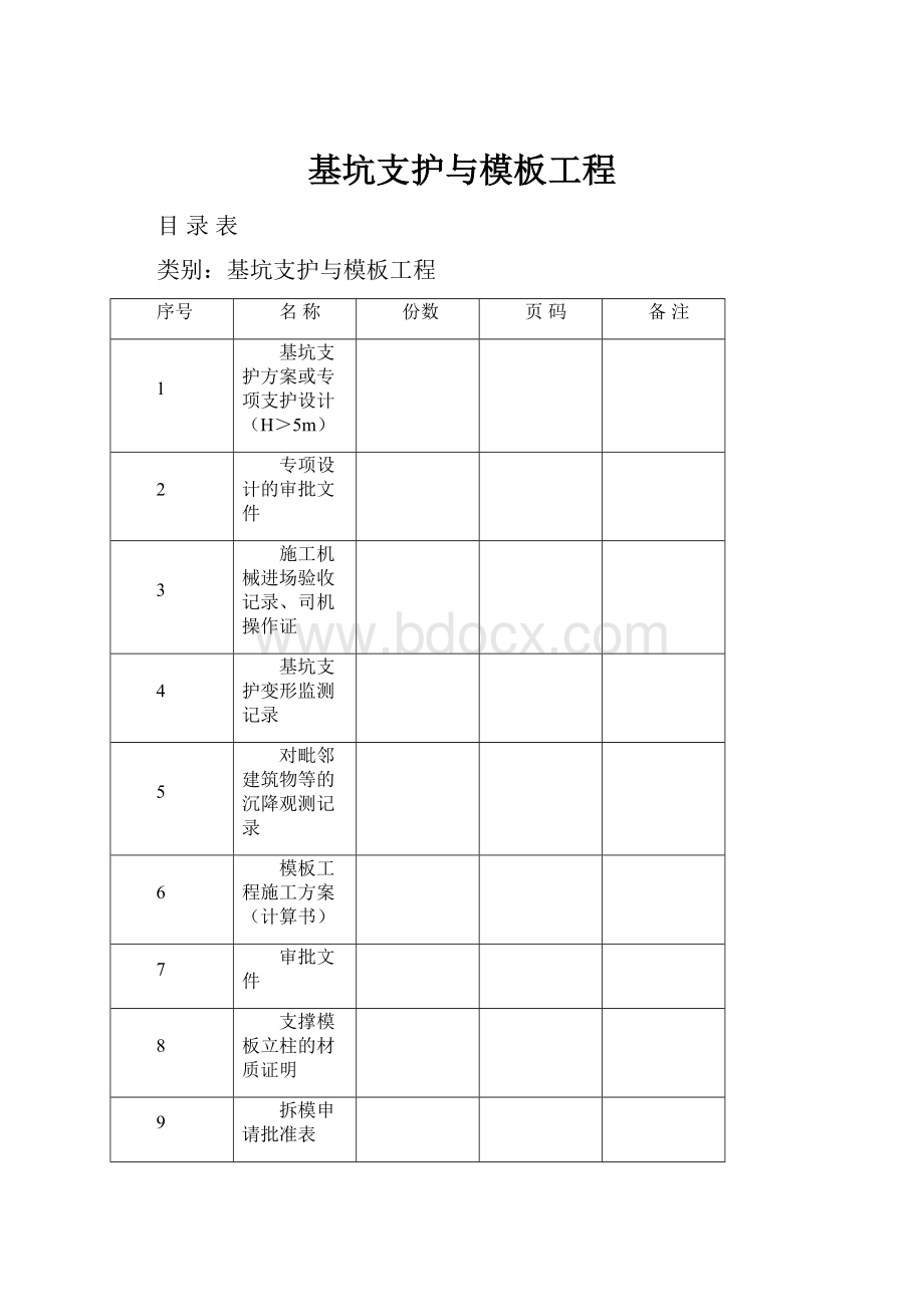 基坑支护与模板工程.docx_第1页