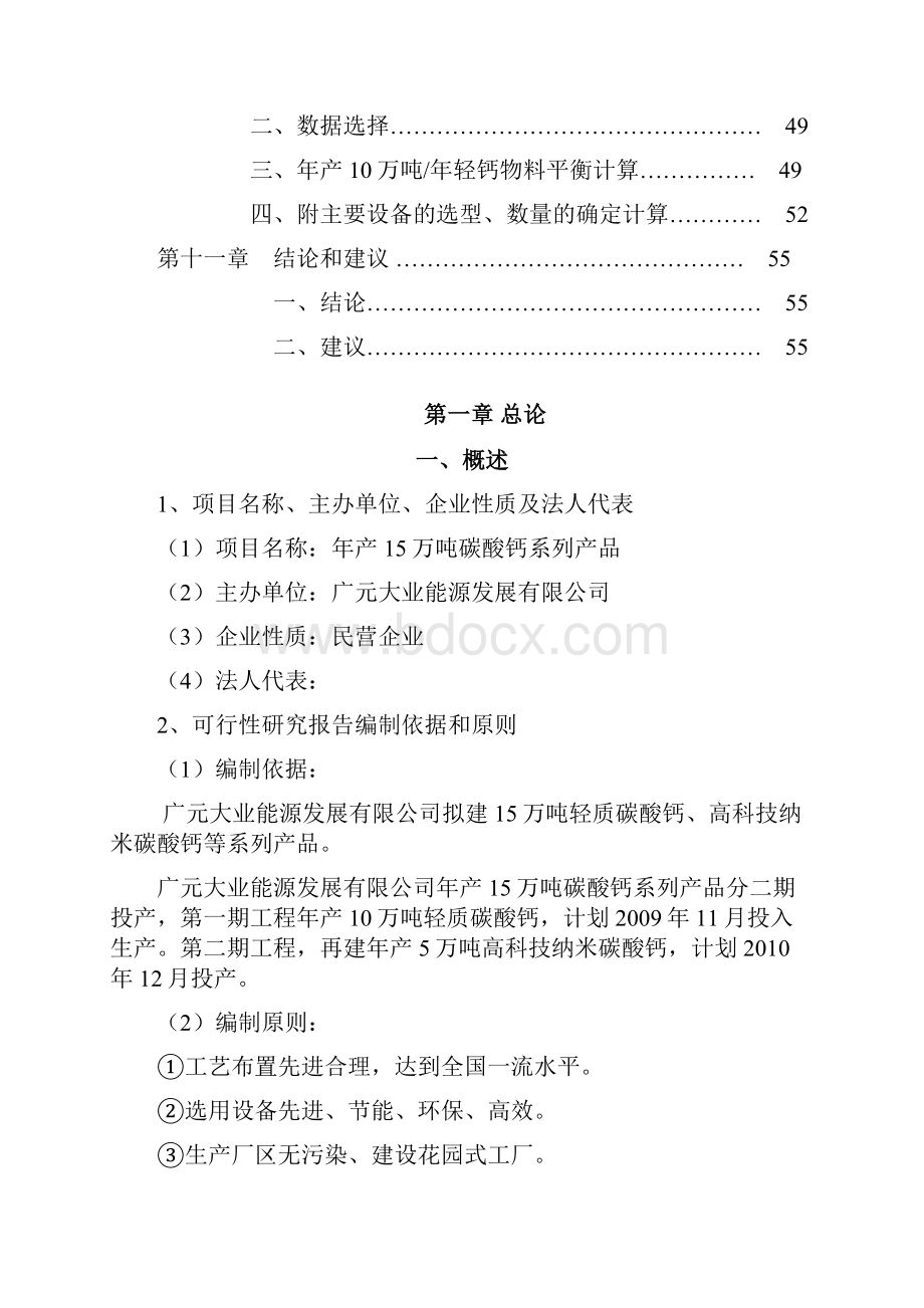 碳酸钙系列产品项目建设可研报告.docx_第3页