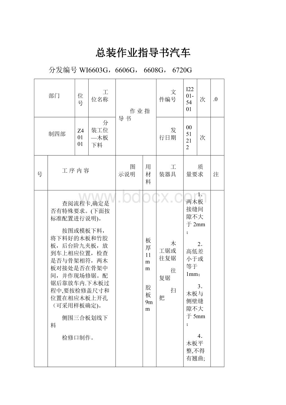 总装作业指导书汽车.docx_第1页