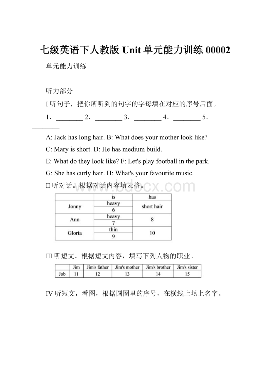 七级英语下人教版Unit单元能力训练00002.docx