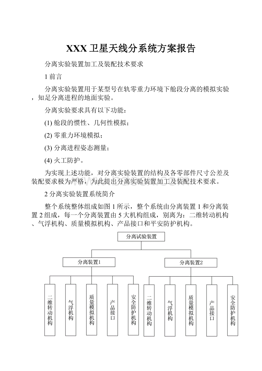 XXX卫星天线分系统方案报告.docx