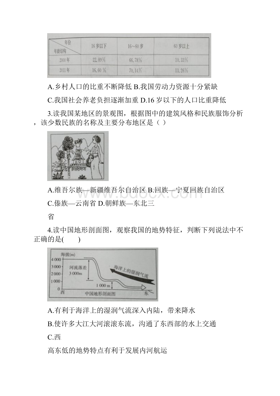 山东省德州市夏津县届九年级地理招生试题附答案.docx_第2页