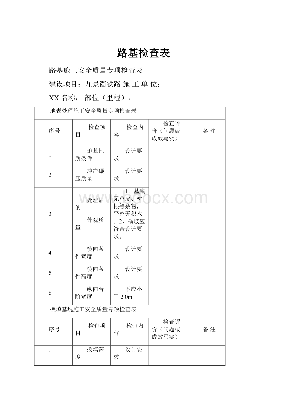 路基检查表.docx