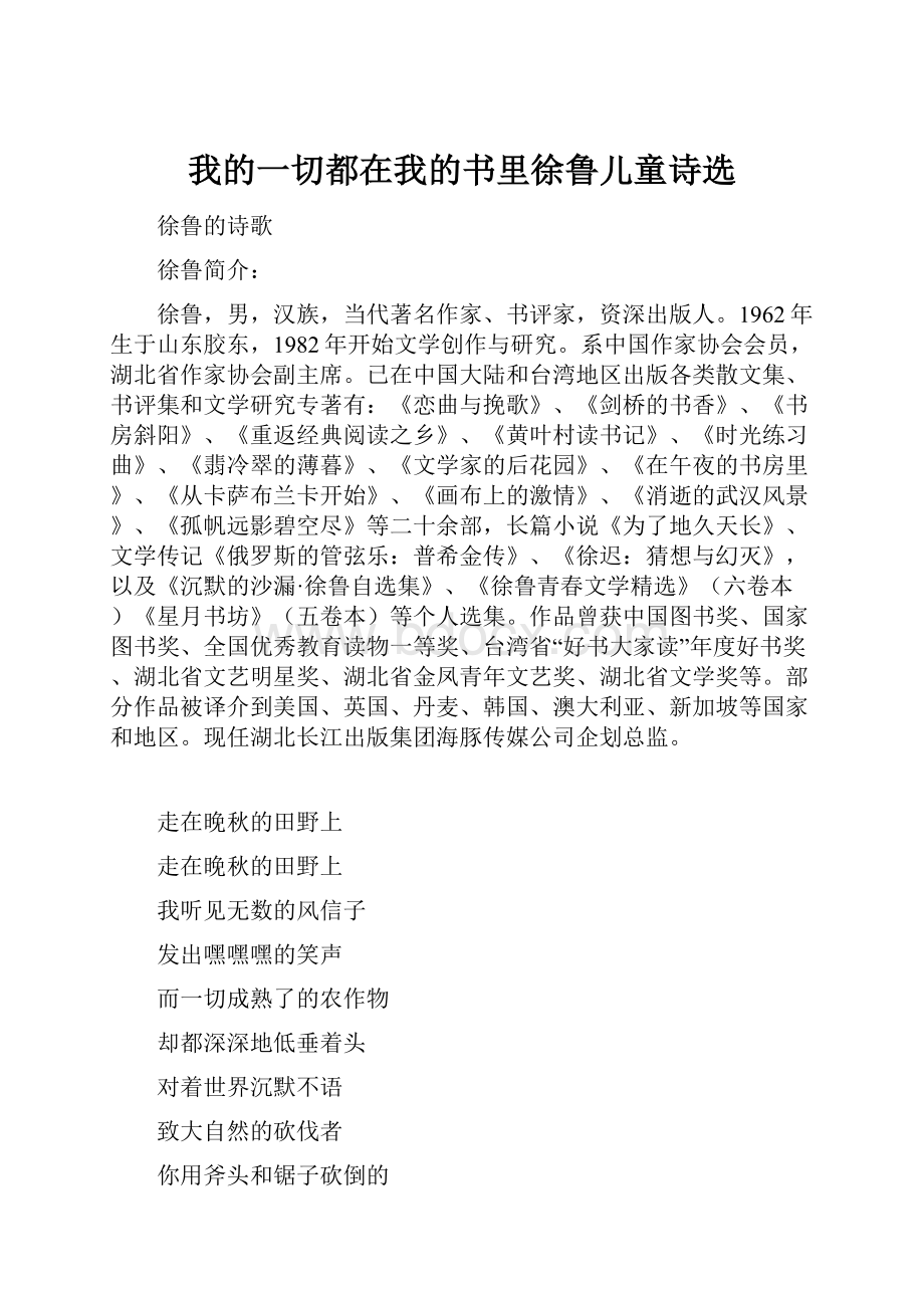 我的一切都在我的书里徐鲁儿童诗选.docx