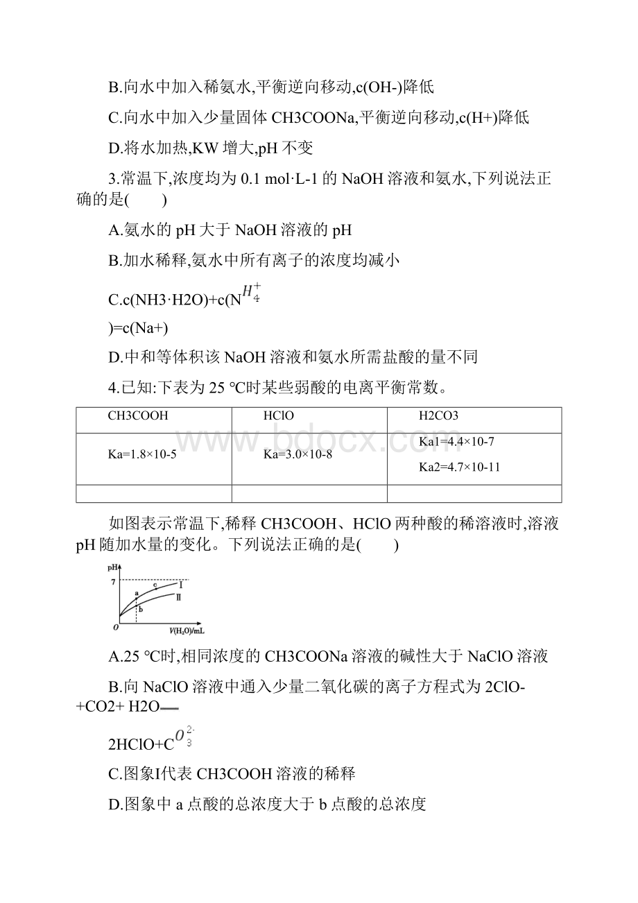 苏教版高三化学一轮复习专题训练 溶液中的离子反应.docx_第2页