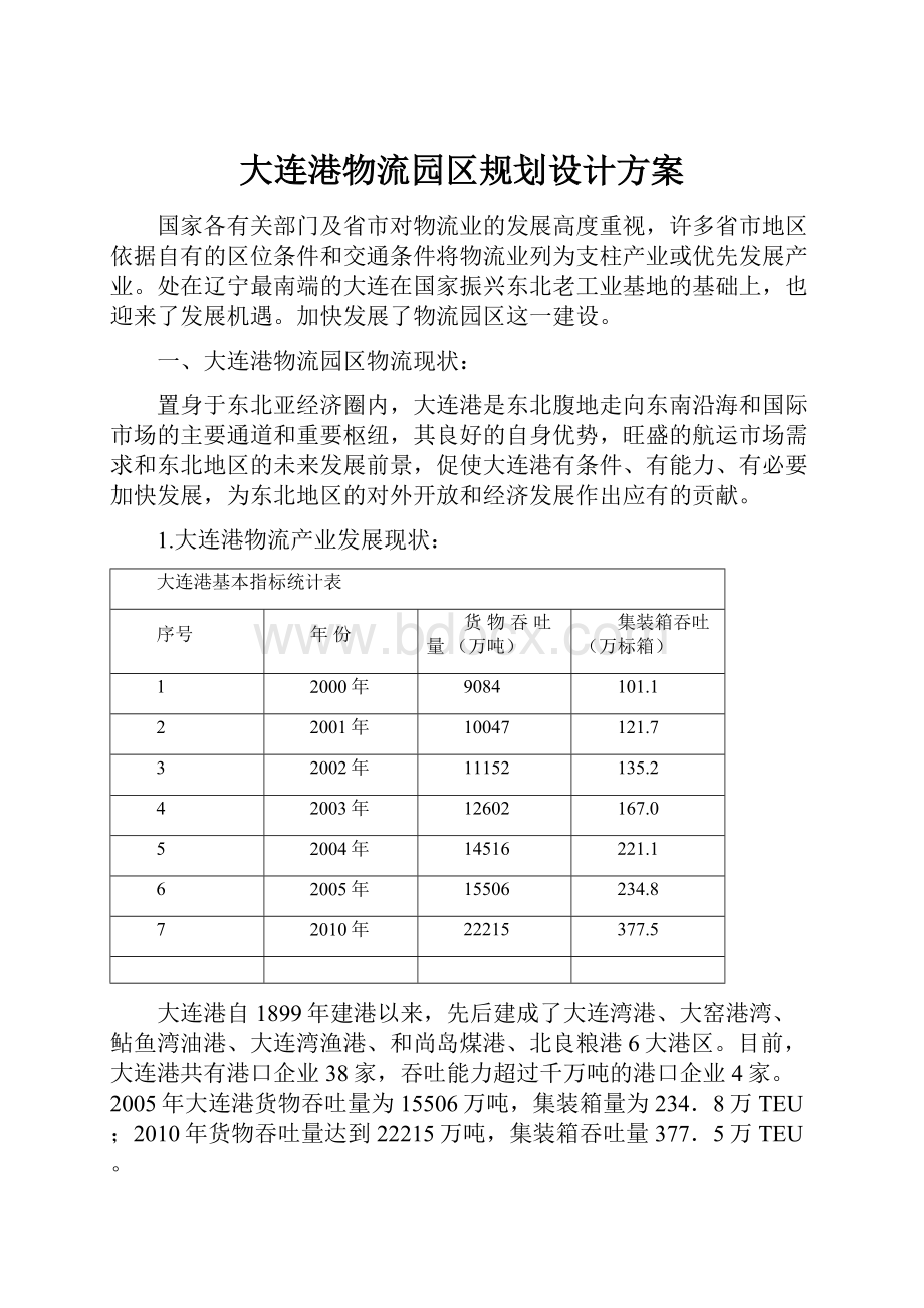 大连港物流园区规划设计方案.docx_第1页