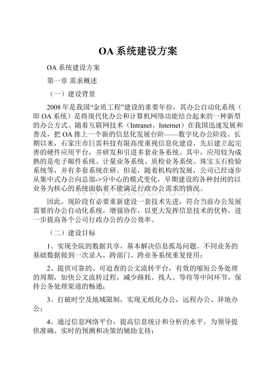 OA系统建设方案.docx