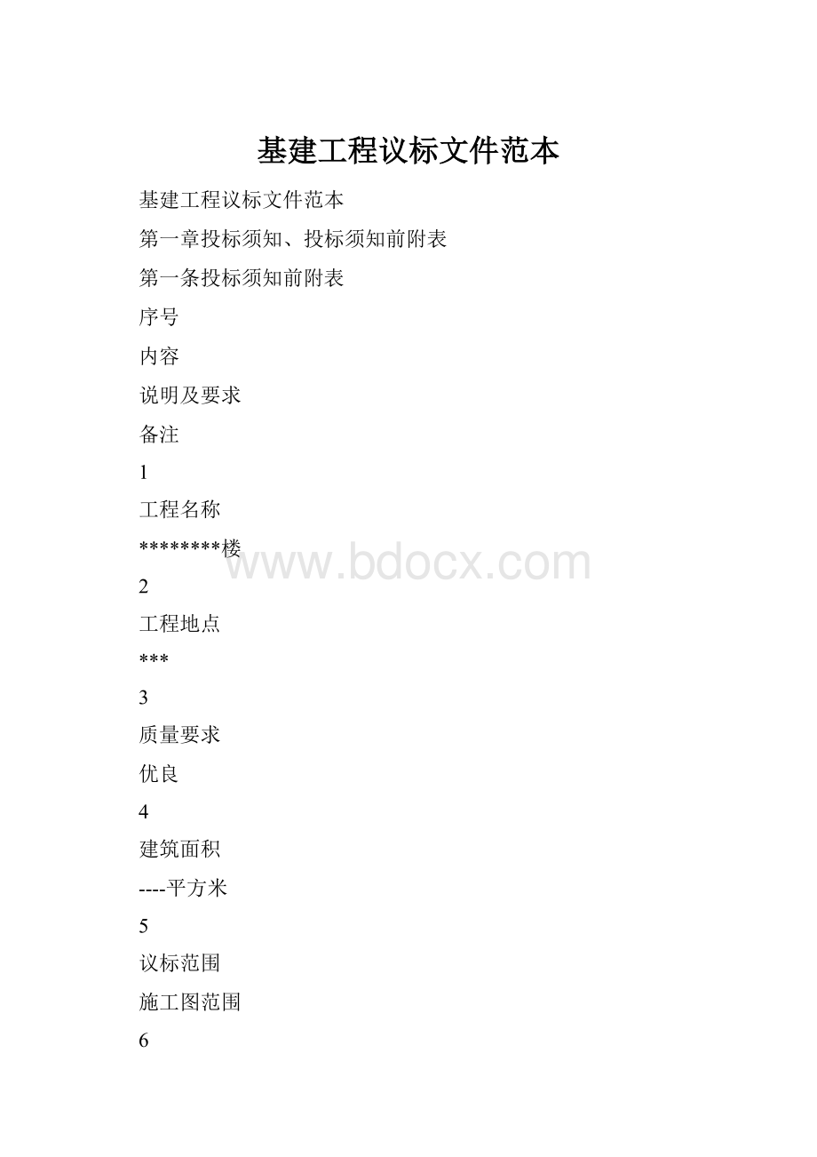 基建工程议标文件范本.docx_第1页